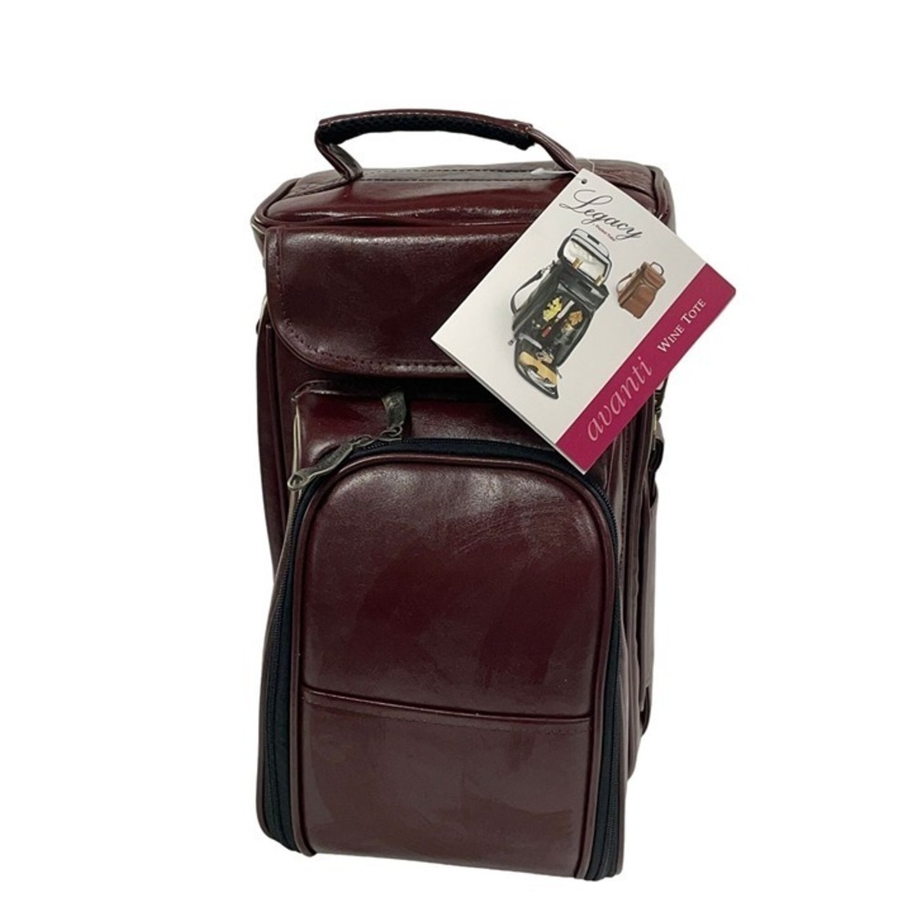 Avanti Legacy by Picnic Time Cheese And Wine‎ Leatherette Bag With Glasses Tools